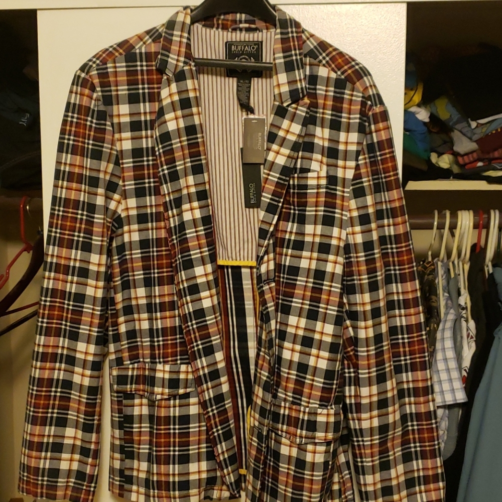 Plaid sports coat blazer